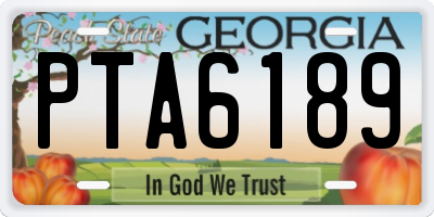 GA license plate PTA6189