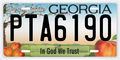 GA license plate PTA6190