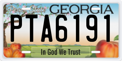 GA license plate PTA6191