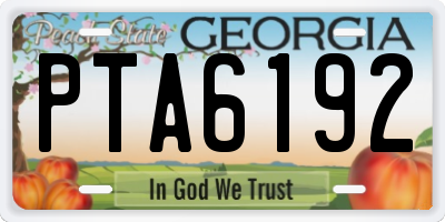GA license plate PTA6192