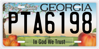 GA license plate PTA6198