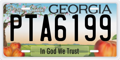 GA license plate PTA6199