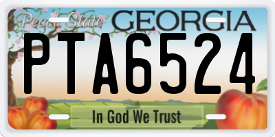 GA license plate PTA6524
