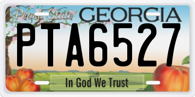 GA license plate PTA6527