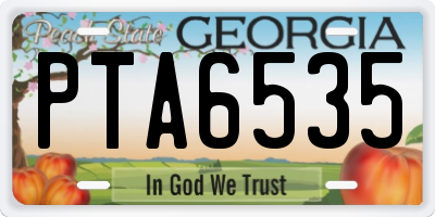 GA license plate PTA6535