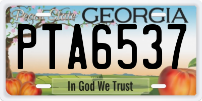 GA license plate PTA6537