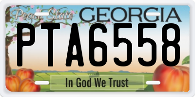 GA license plate PTA6558