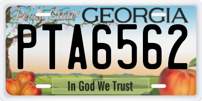 GA license plate PTA6562