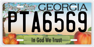 GA license plate PTA6569