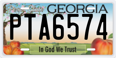 GA license plate PTA6574