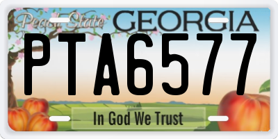 GA license plate PTA6577