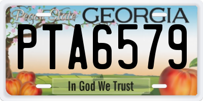 GA license plate PTA6579