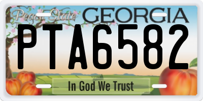 GA license plate PTA6582