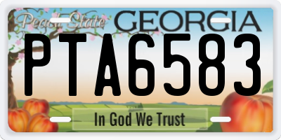 GA license plate PTA6583