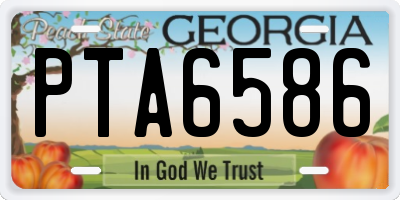 GA license plate PTA6586