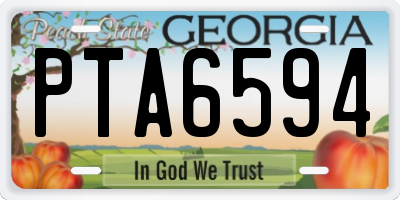 GA license plate PTA6594