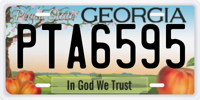 GA license plate PTA6595