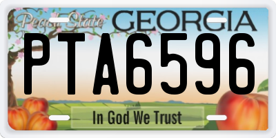 GA license plate PTA6596