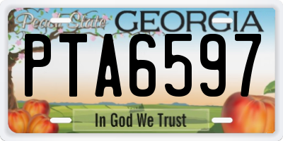 GA license plate PTA6597