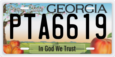 GA license plate PTA6619