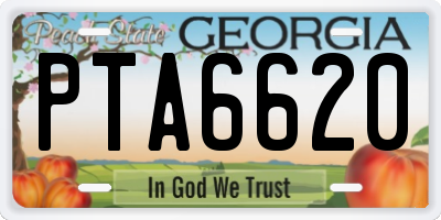 GA license plate PTA6620