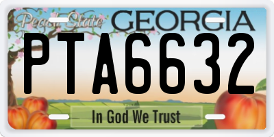 GA license plate PTA6632