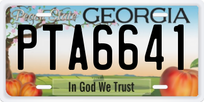 GA license plate PTA6641
