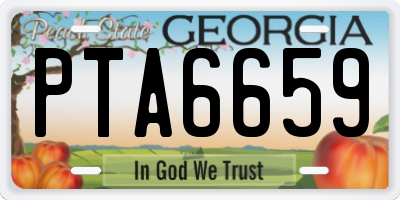 GA license plate PTA6659