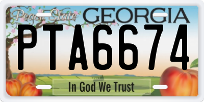 GA license plate PTA6674