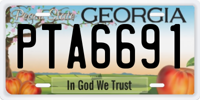 GA license plate PTA6691