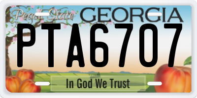 GA license plate PTA6707