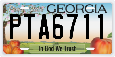 GA license plate PTA6711