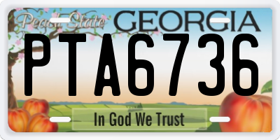 GA license plate PTA6736