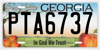 GA license plate PTA6737