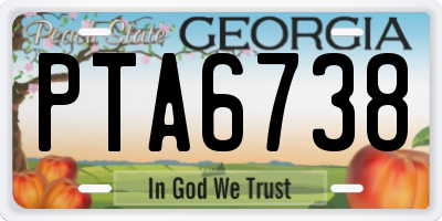 GA license plate PTA6738