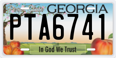 GA license plate PTA6741