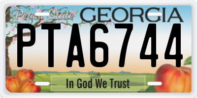 GA license plate PTA6744