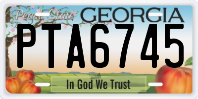 GA license plate PTA6745