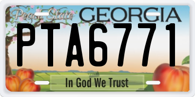 GA license plate PTA6771