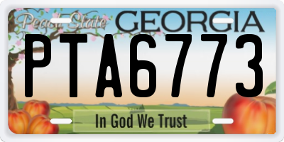 GA license plate PTA6773