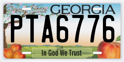 GA license plate PTA6776