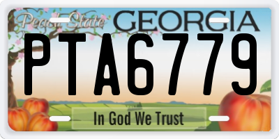 GA license plate PTA6779