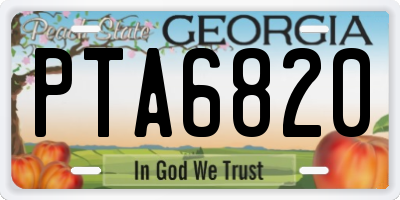 GA license plate PTA6820
