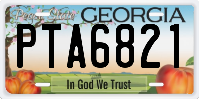 GA license plate PTA6821