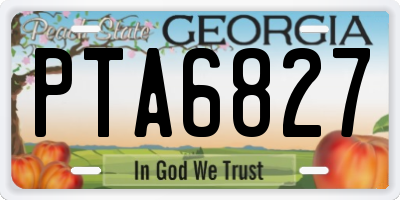 GA license plate PTA6827