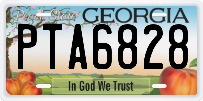 GA license plate PTA6828
