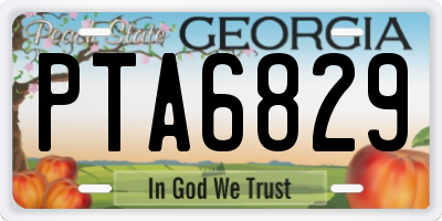 GA license plate PTA6829