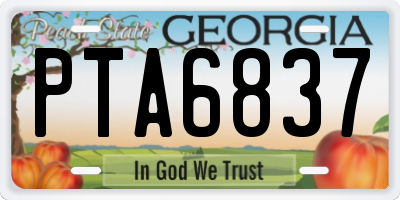 GA license plate PTA6837