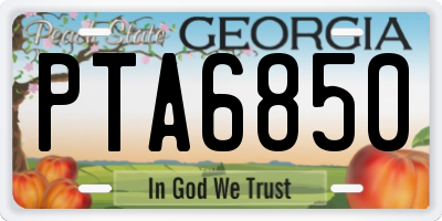 GA license plate PTA6850