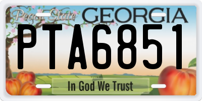 GA license plate PTA6851